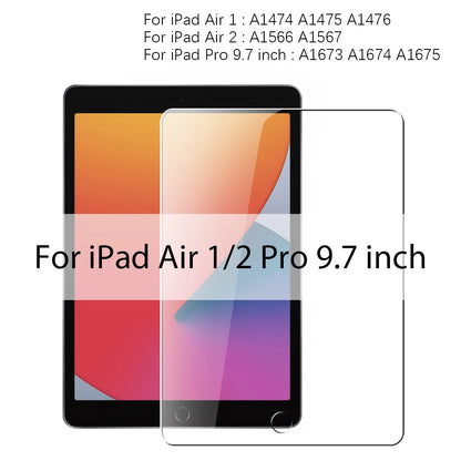 واقي شاشة زجاجي مقوى لأجهزة iPad Pro 12.9 و 11 (الجيل العاشر والتاسع) و iPad Air 4 و 5 و iPad Mini 6 (الجيل السادس والسابع والثامن) مقاس 10.2 بوصة. 