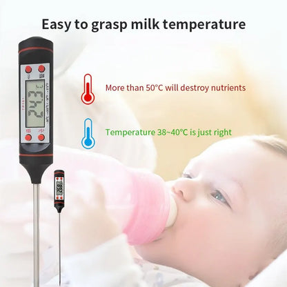 Digital Kitchen Thermometer with Electronic Probe – BBQ Temperature Measuring Pen for Food & Liquids