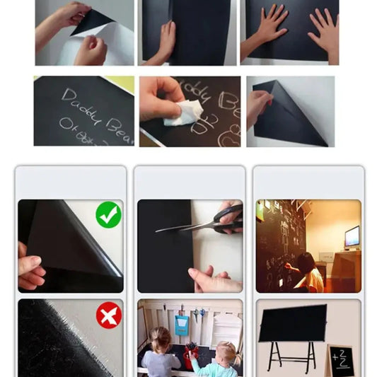 ورق جدران سبورة لاصق ذاتي - قابل للإزالة وإعادة الاستخدام - سطح يمكنك تركيبه بنفسك 