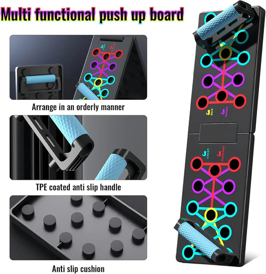 Portable Push-up Board Set – Multifunctional Foldable Push-up Bars for Chest, Arms & Back Training