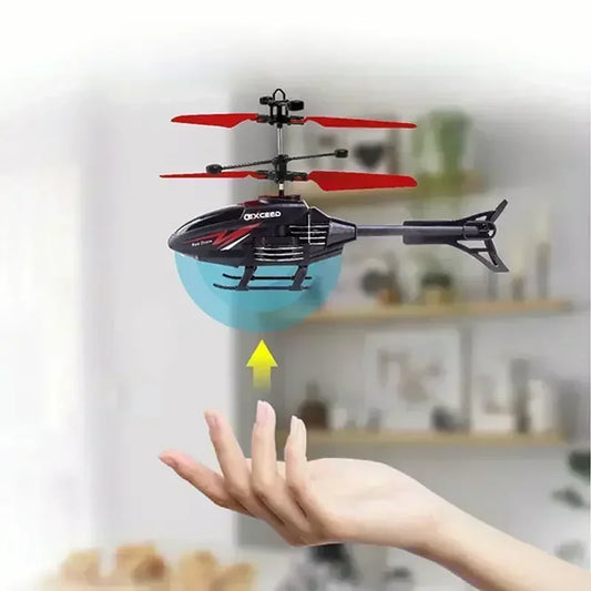 Mini RC Helicopter Drone – Induction Hover Toy for Kids with Rechargeable Battery (No Remote Needed)