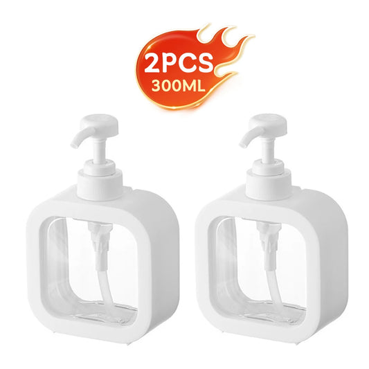 1/2 PCS Large-Capacity Soap Dispenser Bottle – Transparent Plastic Press Bottle for Travel & Home Use