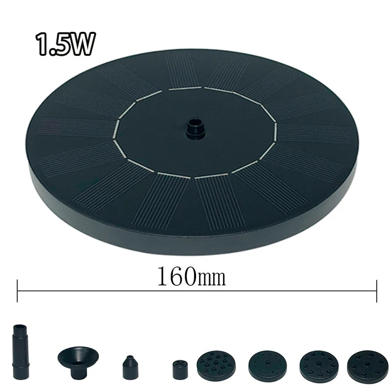 Outdoor Solar Floating Water Fountain For Bird Bath Fish Tank 7V/1W Garden Fountain Submersible Pump Garden Decoration