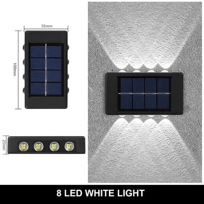 Solar Outdoor Wall Light 12 LED Waterproof Garden Light Courtyard Balustrade Decorative Atmosphere Lamp Down Luminous Solar Lamp