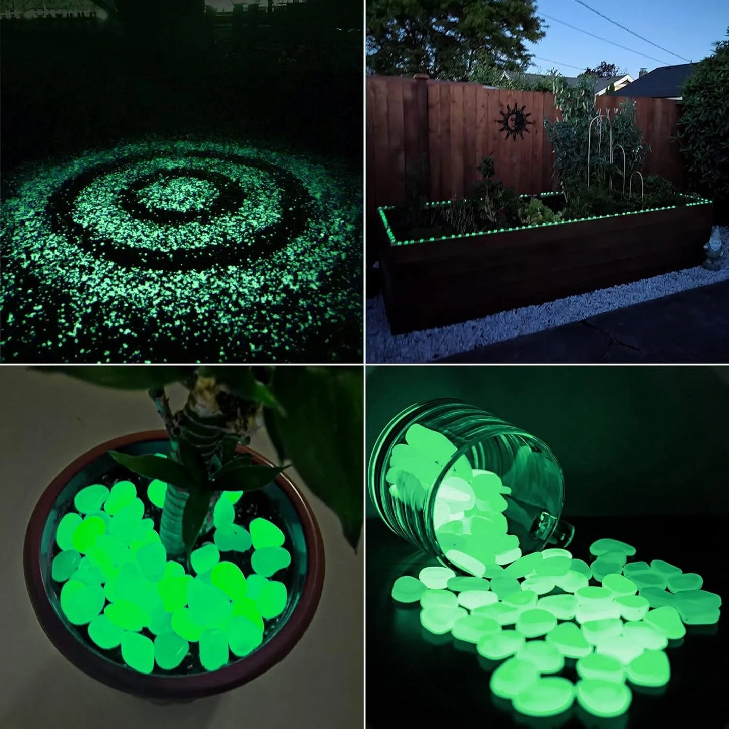 50/200PCS Glow in The Dark Rocks Outdoor Luminous Glowing Pebbles Stones Rocks for Indoor Outdoor Decorations Garden Lawn Yard