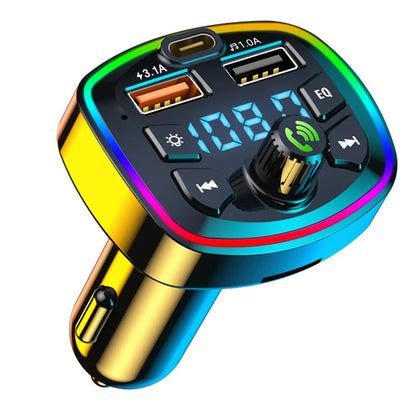 Car Bluetooth 5.0 FM Transmitter Wireless Adapter Mic Audio Receiver Auto MP3 Player 2.1A Dual USB Fast Charger Car Accessories