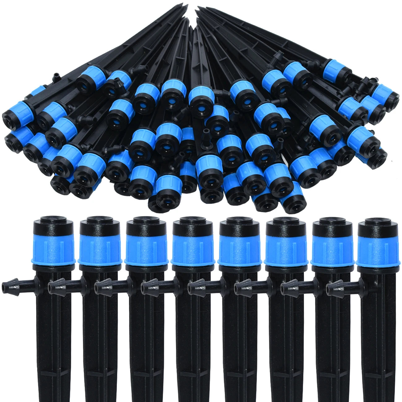 30Pcs Adjustable Garden Sprinkler Nozzles – 360° Drip Irrigation Heads for 4/7mm Hose & Greenhouse Watering