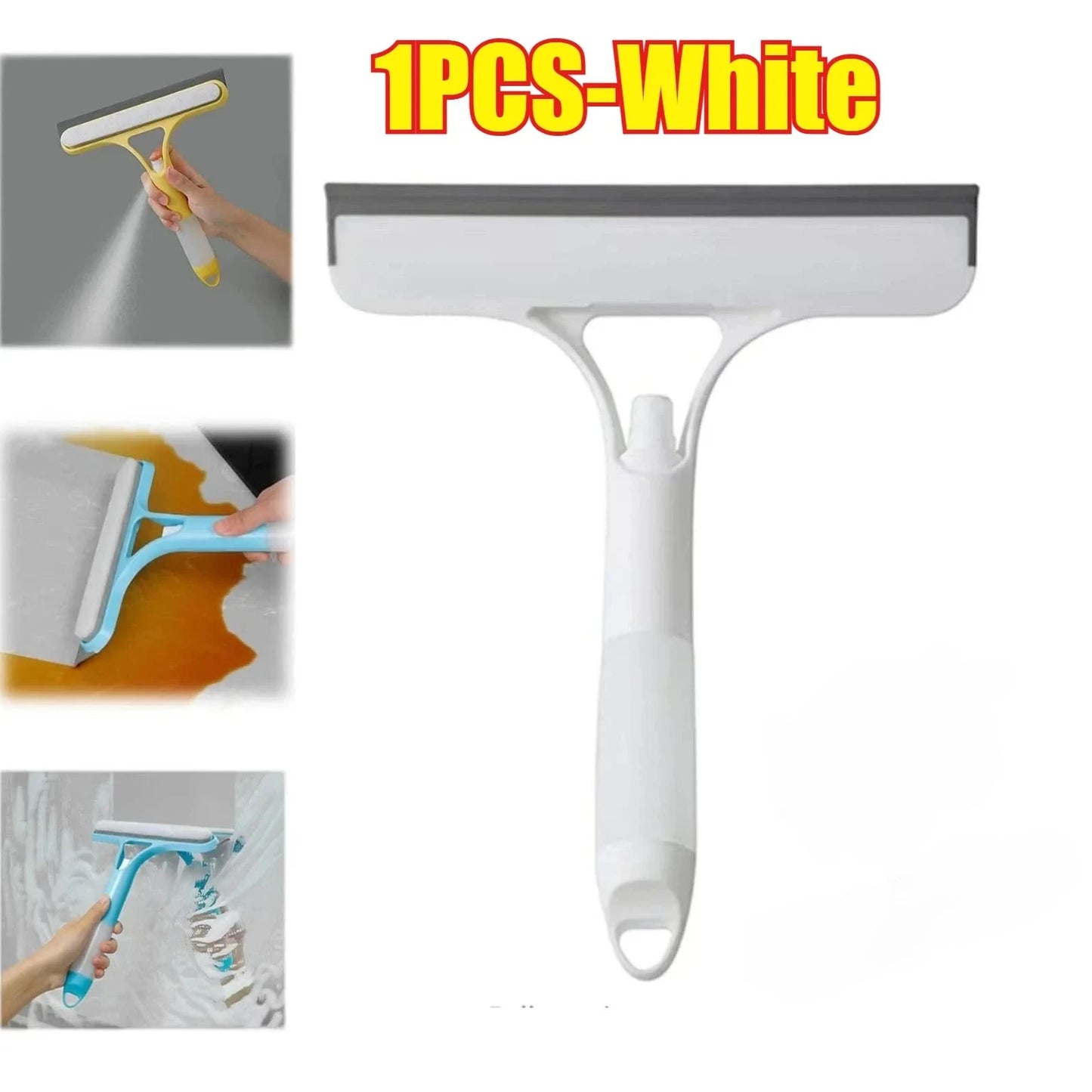 3 in 1 Window Cleaning Squeegee Multi Function Glass Mirror Wiper with Spray Bottle Microfiber Scrub Household Car Cleaner Tools