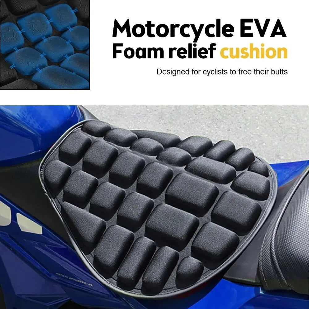 Universal Motorcycle Seat Cover – Breathable Soft Foam Pad for Motorbike & E-Bike Comfort