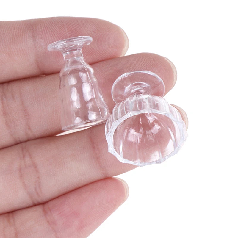 17Pcs/Set Mini Transparent Kitchenware Toy Drink Cups Dish Plate Tableware Miniatures DIY Pretend Play