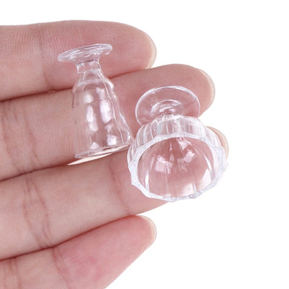 17Pcs/Set Mini Transparent Kitchenware Toy Drink Cups Dish Plate Tableware Miniatures DIY Pretend Play