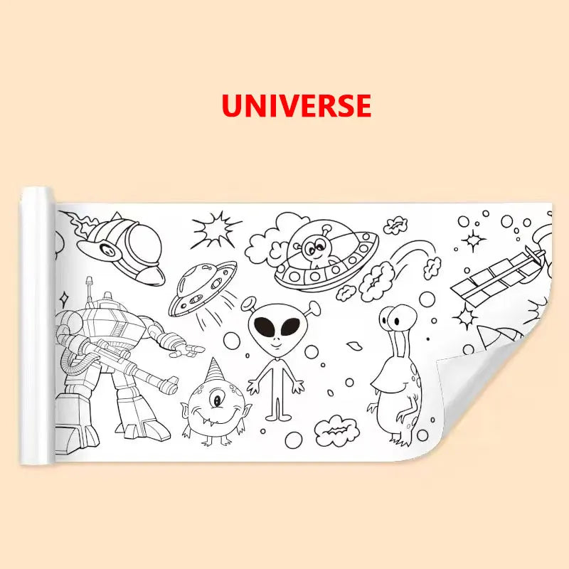 Children’s Drawing Roll – DIY Sticky Color Filling Paper for Kids’ Early Educational Painting & Drawing