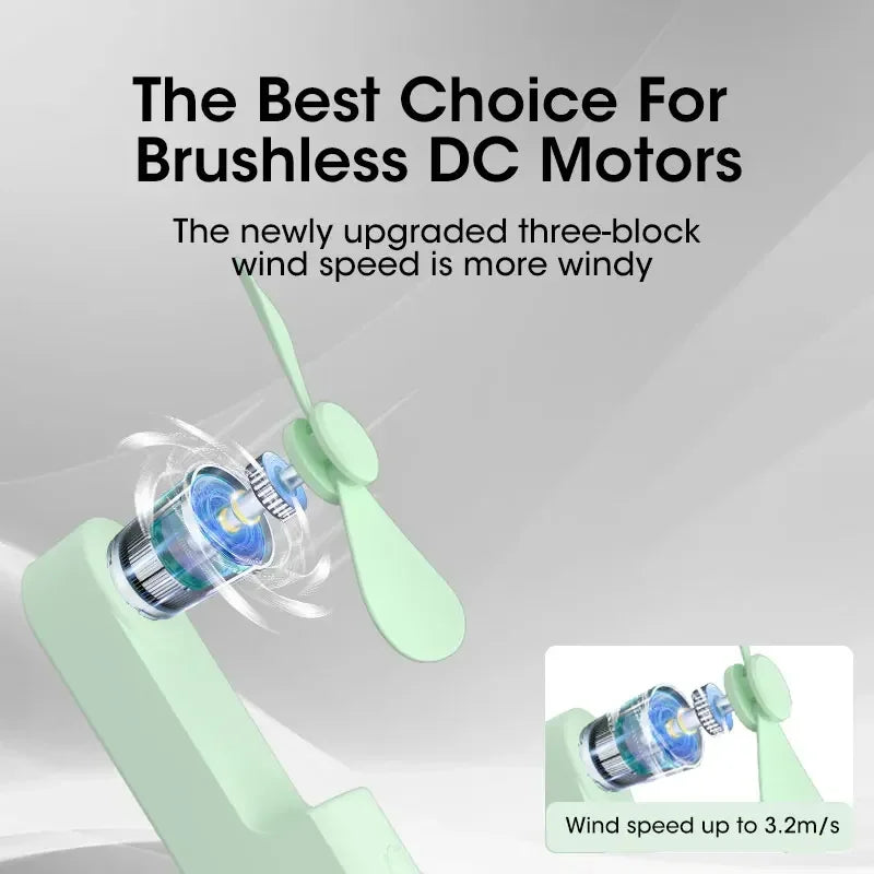 2000mAh Foldable Mini USB Fan – Portable Desktop Cooler with Power Bank Function for Home, Office & Travel