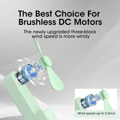 2000mAh Foldable Mini USB Fan – Portable Desktop Cooler with Power Bank Function for Home, Office & Travel