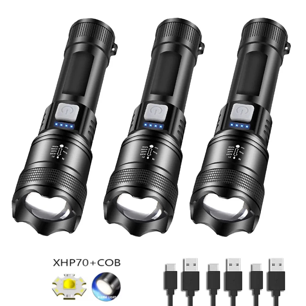 Ultra strong light long-range rechargeable flashlight for outdoor patrol, spotlight zoom aurora cannon, large floodlight laser c