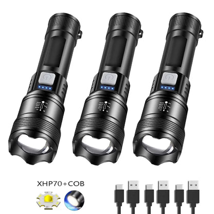 Ultra strong light long-range rechargeable flashlight for outdoor patrol, spotlight zoom aurora cannon, large floodlight laser c
