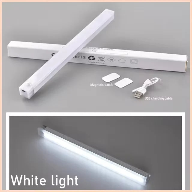 USB Rechargeable Cabinet Light – Motion Sensor LED Bar Light for Kitchen, Closet, Wardrobe, Bedside & Aisle Lighting