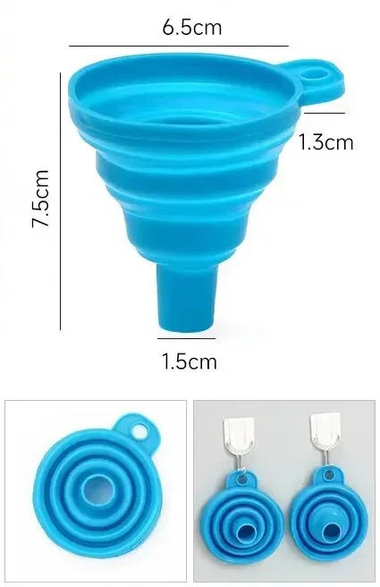 Kitchen Funnel Set, Kitchen Gadget Accessories Foldable Silicone Foldable Funnel for Filling Water Bottles With Liquid Transfer