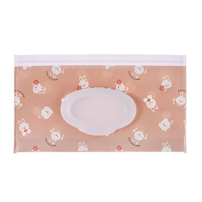 حقيبة مناديل مبللة من مادة EVA - حقيبة محمولة لمناديل الأطفال المبللة مع غطاء قلاب وحافظة بحزام كبس