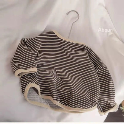 ملابس أطفال قطنية من لاوادكا، تيشيرتات بأكمام طويلة مخططة، تيشيرتات أطفال للأولاد والبنات، تيشيرتات كاجوال للأطفال، مناسبة لفصلي الخريف والربيع، مقاسات من 1 إلى 8 سنوات 