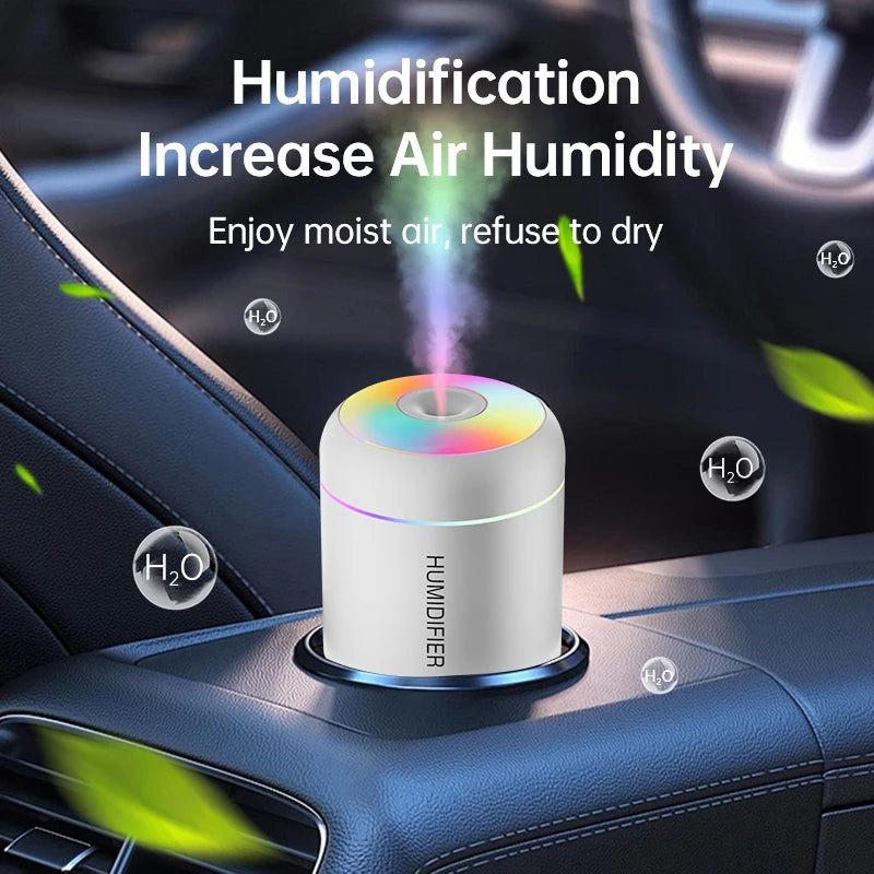 180ML USB Mini Air Humidifier – Electric Aroma Diffuser & Essential Oil Mist Maker for Car, Bedroom & Home
