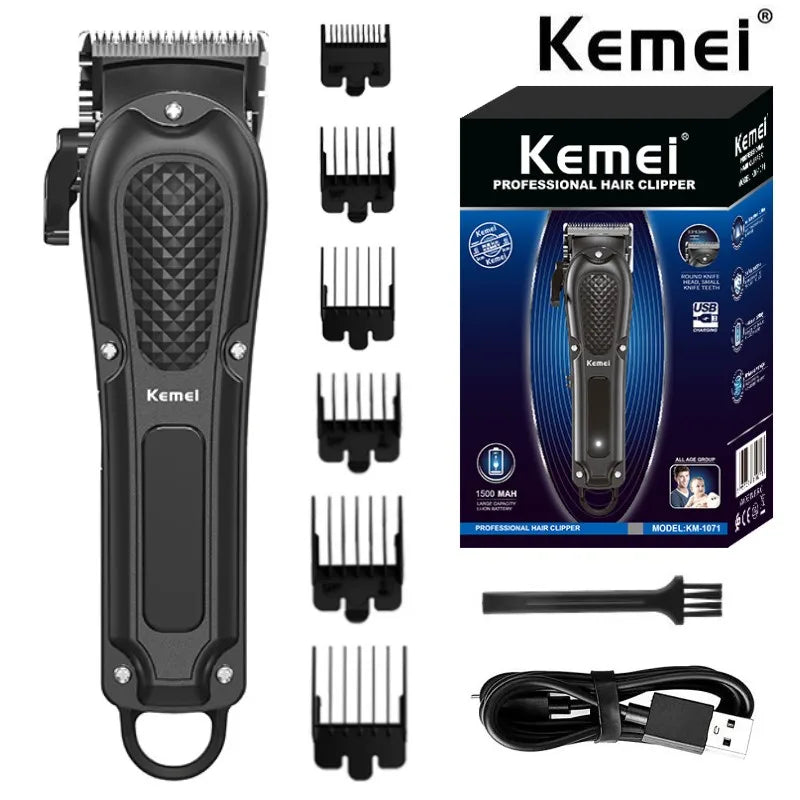 Cordless Electric Hair Clipper – Adjustable Barber Trimmer with Ceramic Blades & USB Fast Charging