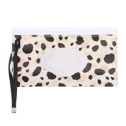 حقيبة مناديل مبللة من مادة EVA - حقيبة محمولة لمناديل الأطفال المبللة مع غطاء قلاب وحافظة بحزام كبس