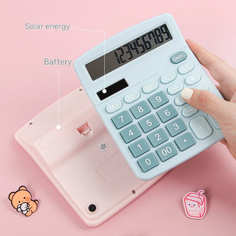 12-Digits Electronic Calculator – Solar & Battery Dual Power Supply Calculator for Home, Office, School & Financial Accounting