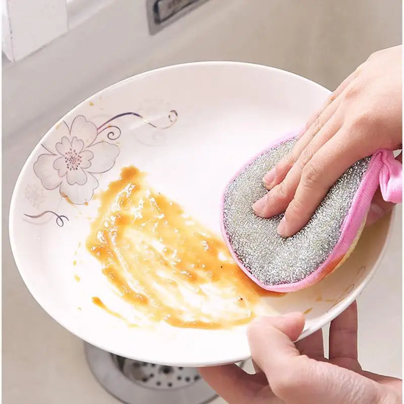 Double-Sided Dishwashing Sponge – Reusable Kitchen Scrubber for Pots, Pans & Plates (10/20/50PCS)