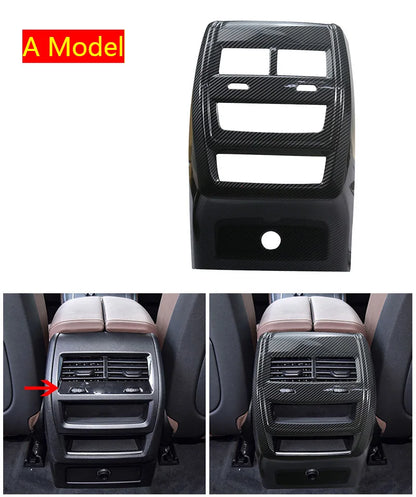 ملصق غطاء فتحة تهوية مكيف الهواء الخلفي من ألياف الكربون لسيارة BMW X5 G05 و X6 G06 موديلات 2019-2022، ملحقات داخلية