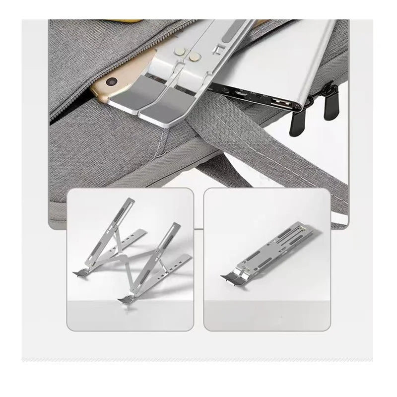 حامل كمبيوتر محمول محمول من الألومنيوم، قاعدة قابلة للطي، حامل كمبيوتر محمول، دعامة كمبيوتر محمول، حامل كمبيوتر محمول لماك بوك إير وبرو، ملحقات 