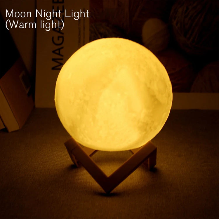 LED Moon Night Light – 3D Galaxy Lamp for Bedroom Décor, Gifts for Girls, Boys & Kids