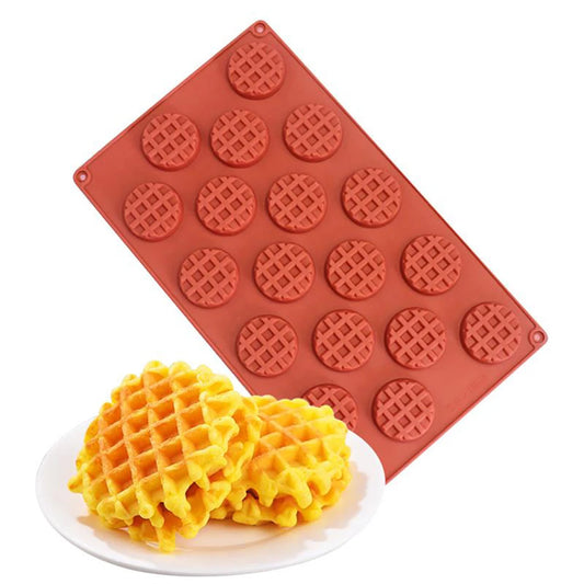 DIY Cute Round Waffle Making Mold Practical Chocolate Making Tool Aroma Candle Silicone Mold Food Grade Silicone Baking Supplies