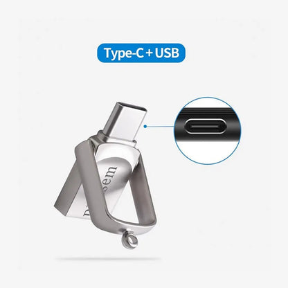 ذاكرة فلاش USB من Bliksem 2 في 1 بسعات 32 جيجابايت، 64 جيجابايت، و128 جيجابايت، متوافقة مع أجهزة الكمبيوتر الشخصية من نوع TYPE-C، ذاكرة فلاش USB عالية السرعة بسعة 128 جيجابايت، منفذ USB 2.0 من نوع TYPE-C، سعة 32 جيجابايت، وسعة 64 جيجابايت. 