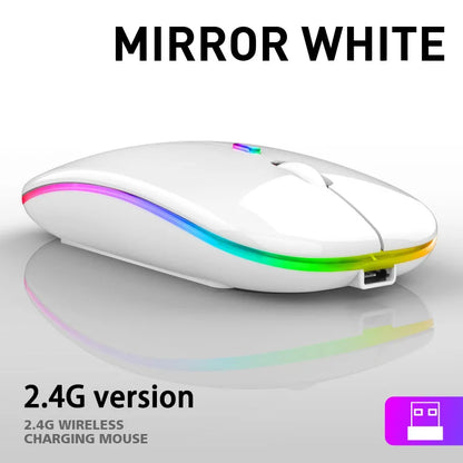 Tablet Phone Computer Bluetooth Wireless Mouse Charging Luminous 2.4G USB Wireless Mouse Portable Mouse