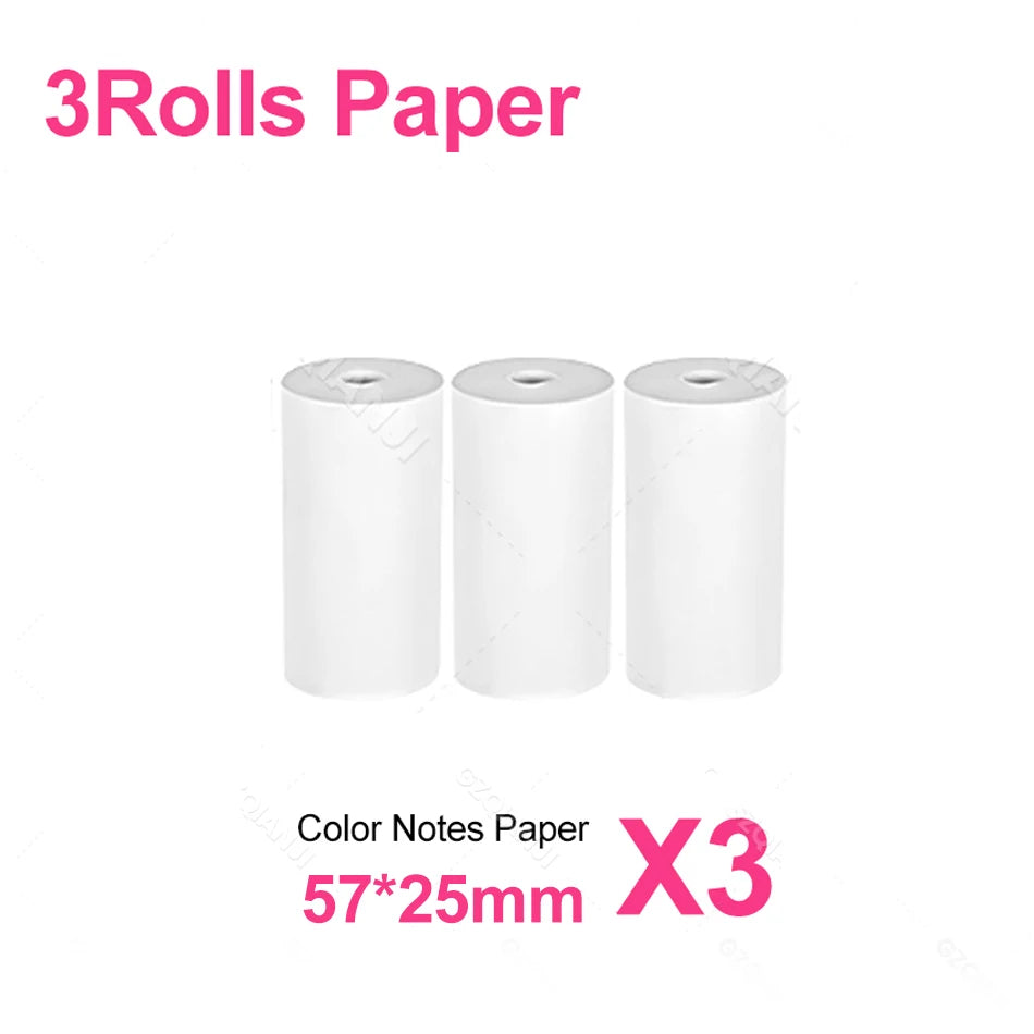 57x25MM Thermal Paper Label Sticker Rolls – Adhesive Mini Printer Paper for Kids Camera & Instant Print
