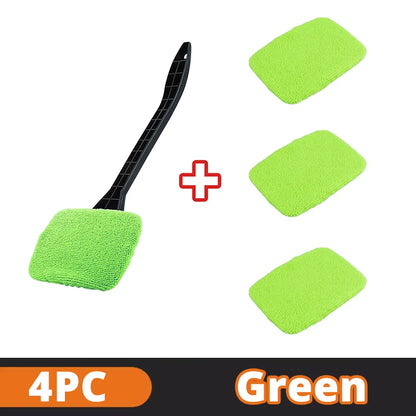 Car Window Cleaner Brush Kit with Microfiber Windshield Wiper – Auto Interior Glass Cleaning Tool