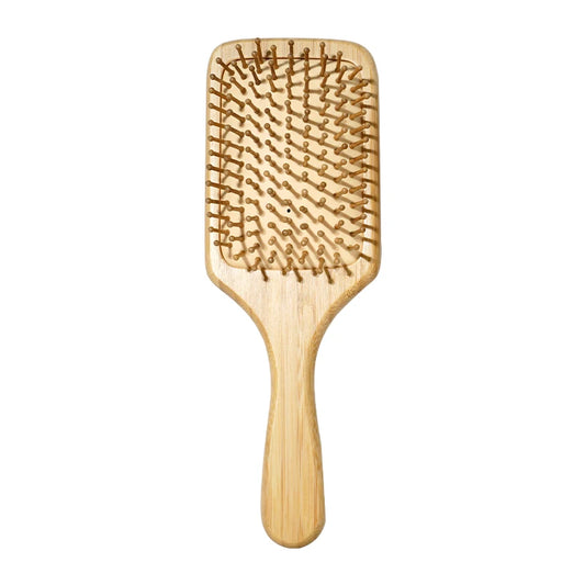 Bamboo Hair Brush – Air Cushion Massage Comb with Wide Teeth for Styling & Scalp Health