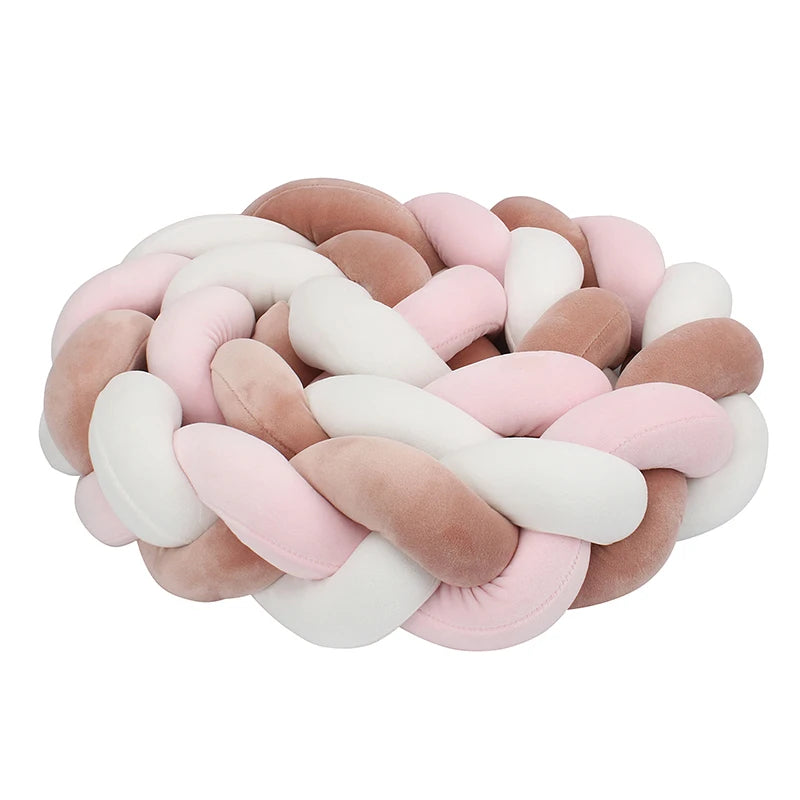 واقي سرير مضفر للأطفال من عمر شهر إلى 4 أشهر - وسادة ناعمة لحماية سرير الطفل وديكور غرفة الأطفال