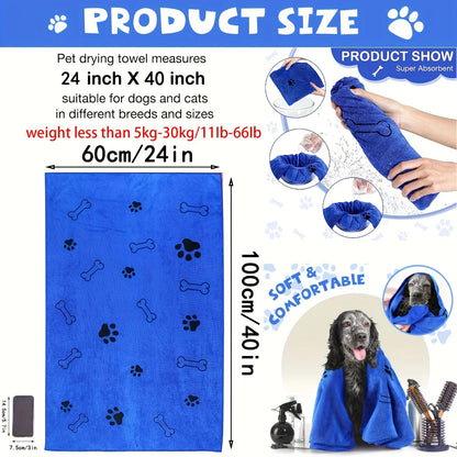 Quick-Drying Microfiber Dog Towel – Super Absorbent Bath & Grooming Towel for Pets