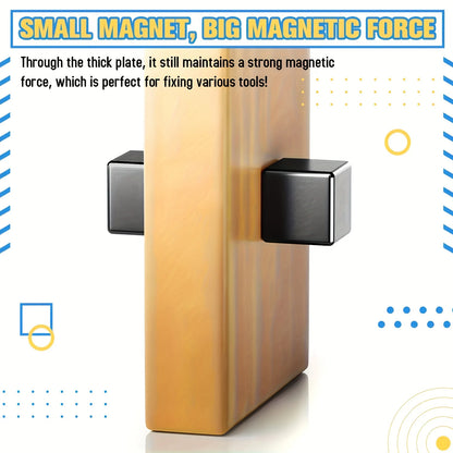 Square Magnets with Great Pull Force – Ideal for Fridge, Garage, Kitchen, Science Projects, Craft, Office & Easter Decor