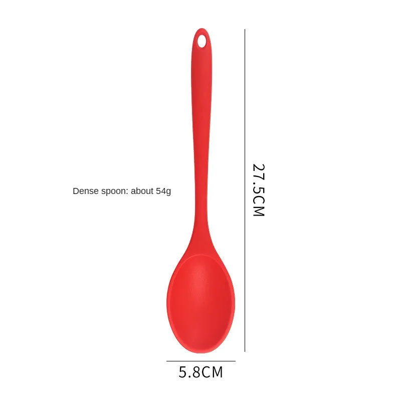 8ps Household black Silicone kitchenware 8-piece set of Chinese spaghetti spoon salad spaghetti spaghetti spaghetti，Rice spoon，