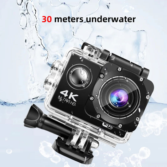 4K Action Camera with WiFi – 1080P/30FPS Waterproof Sports Camera with 2.0” Screen, 170° Wide-Angle Lens for Outdoor & Underwater Use
