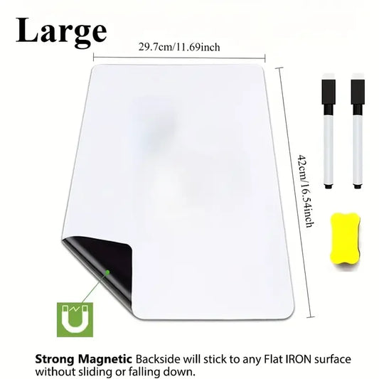 A3/A4/A5 Erasable Flexible Magnetic Whiteboard Sheets – Dry Erase Fridge Memo & Grocery List