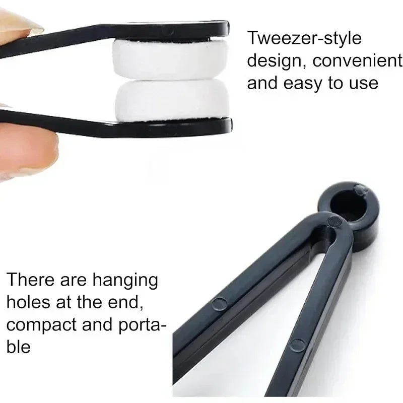 فرشاة تنظيف النظارات المصنوعة من الألياف الدقيقة - منظف عدسات محمول للنظارات والنظارات الشمسية والاستخدام أثناء السفر