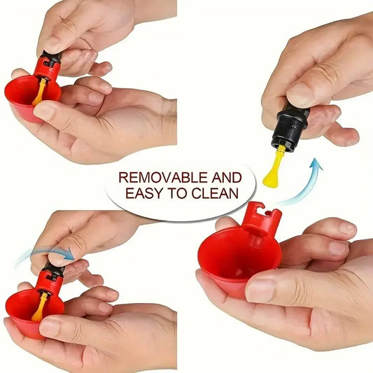 20PCS Automatic Chicken Drinking Cups – Leakproof Poultry Waterer Kit