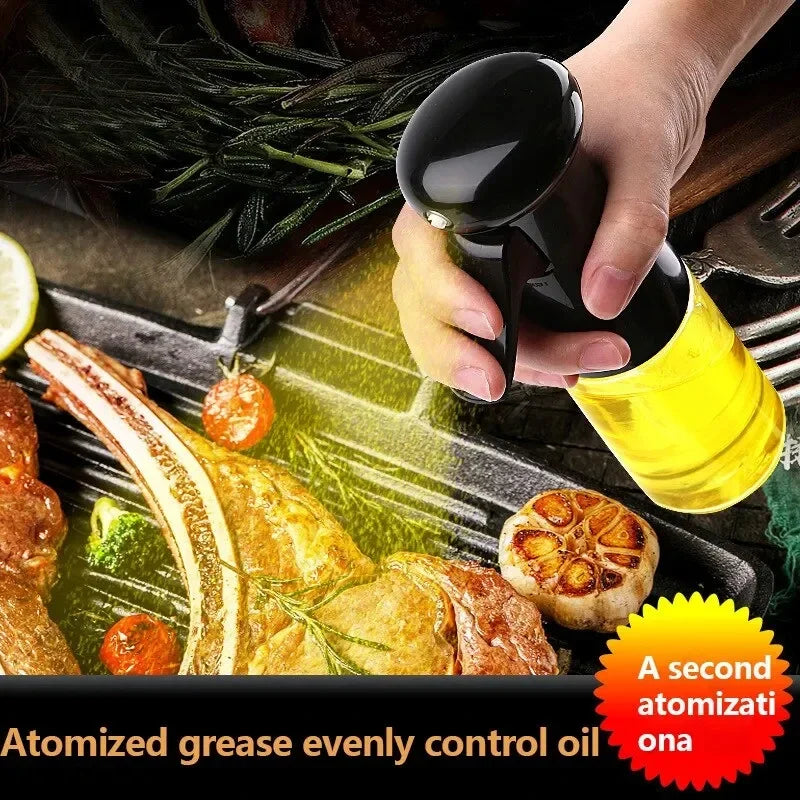 Black Transparent Oil Spray Bottle – Kitchen Olive Oil Dispenser for Cooking, Baking & Barbecue