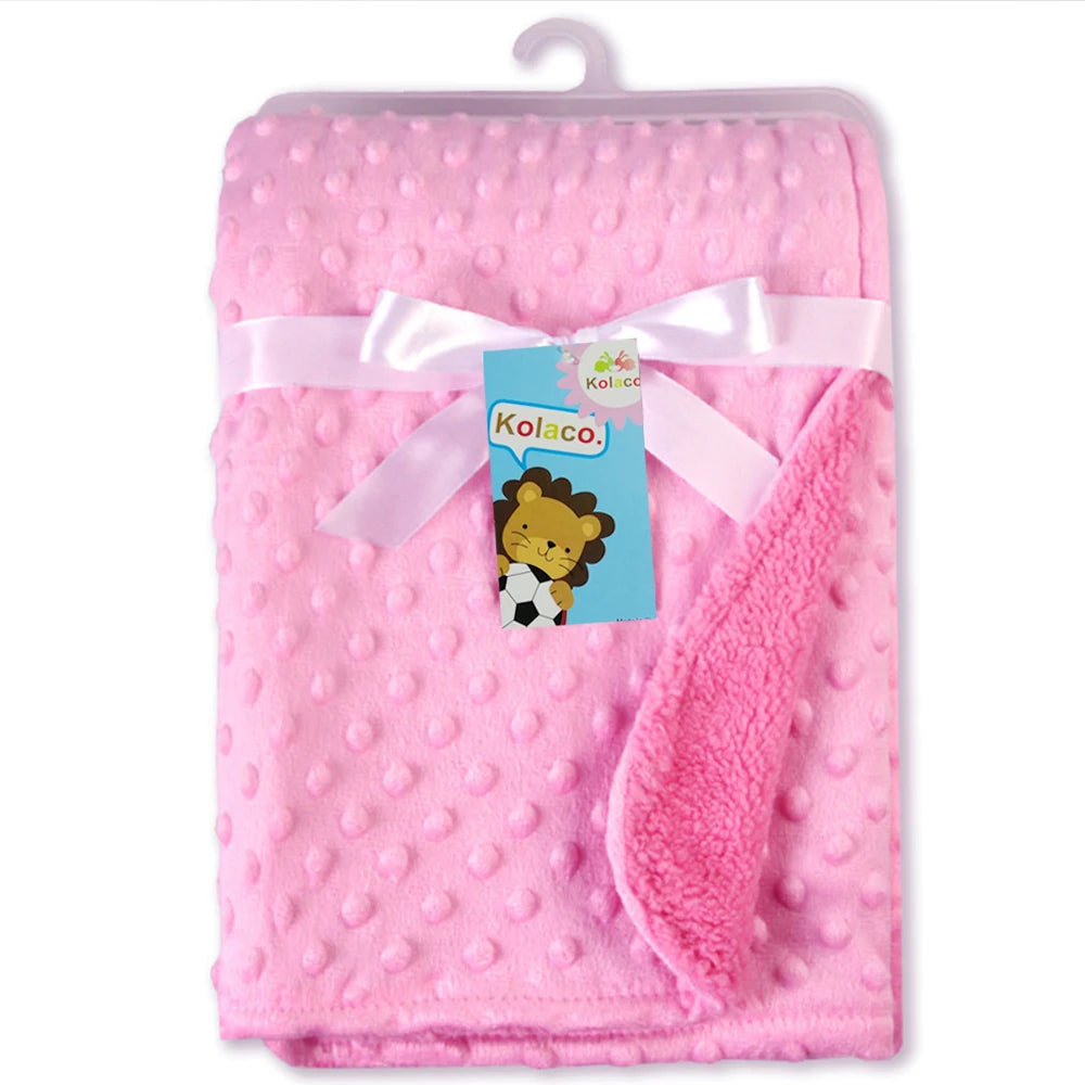 Baby Thermal Soft Fleece Blanket – Newborn Winter Swaddle Wrap Cotton Quilt