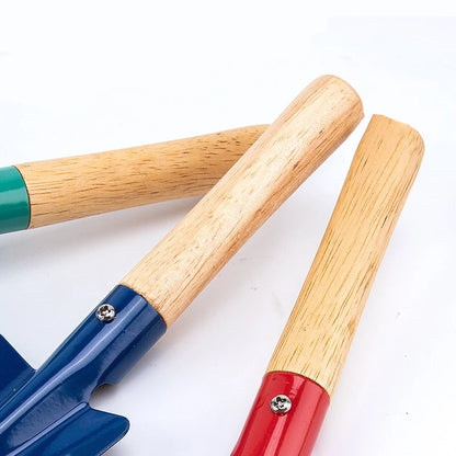 Children’s Wooden Handle Beach Shovel Set – Kids Sand Digging & Gardening Tools