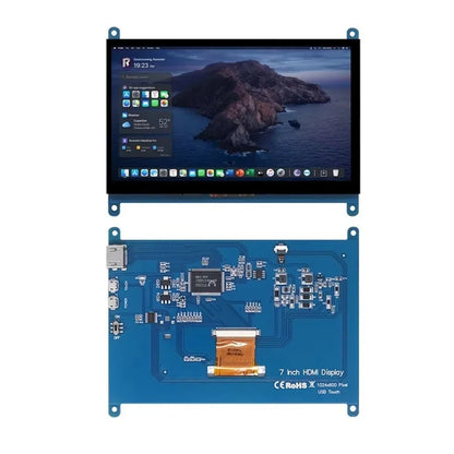 7 Inch Raspberry Pi 4/3/2/B/B+/A+ Monitor 1024x600 IPS 5-Points Capacitive Touchscreen Drive Free HDMI Display For Win 7/8/10
